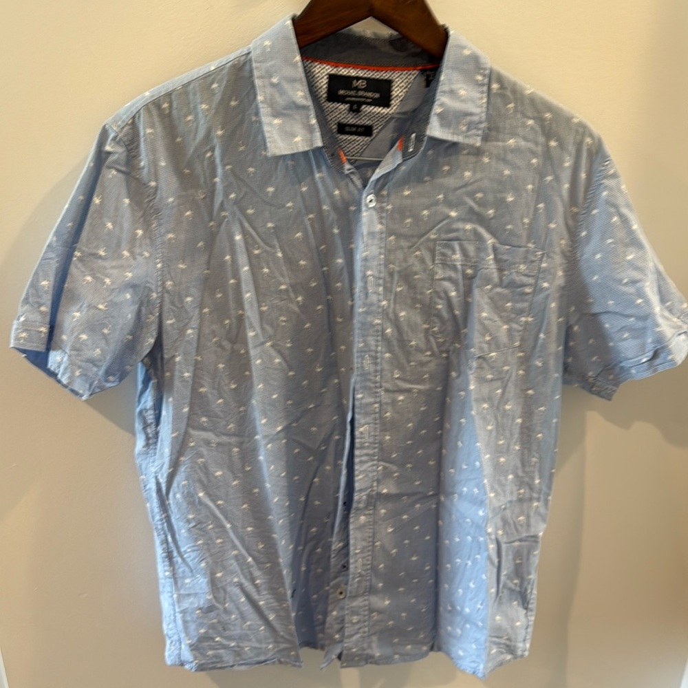 Michael Brandon palm trees button up
